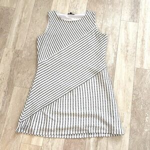 MISOOK Abstract‎ Striped Sleeveless Tank A Line Dress Sleeveless Career Size M